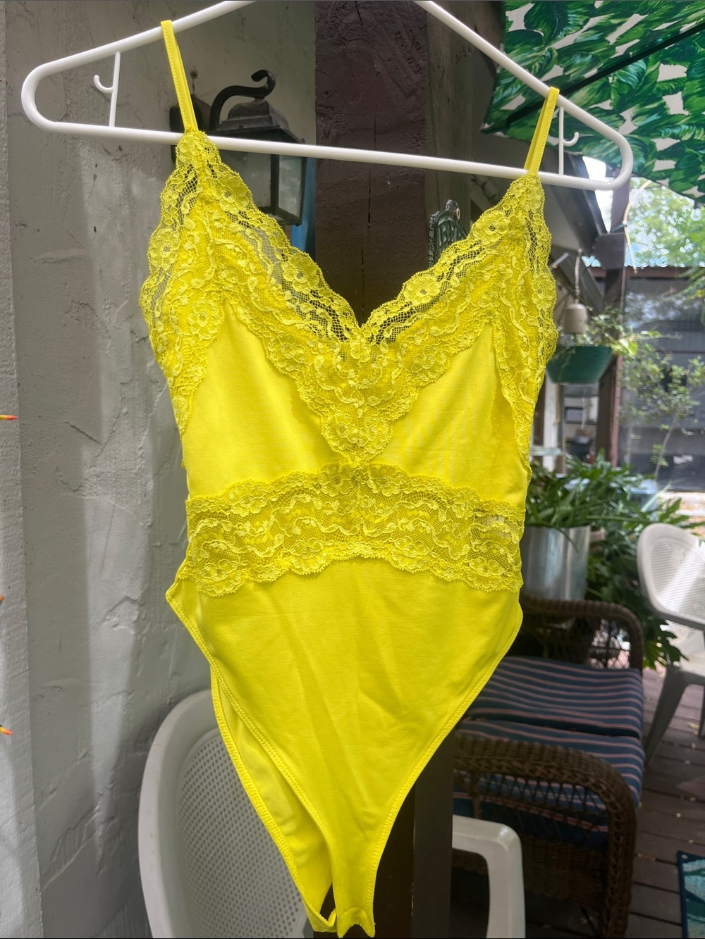 Zara Bundle Lace Trim Bodysuits Yellow & White Sz S EUC